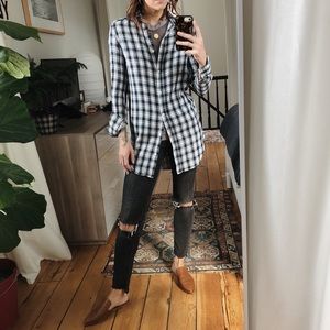 ACNE • long plaid flannel